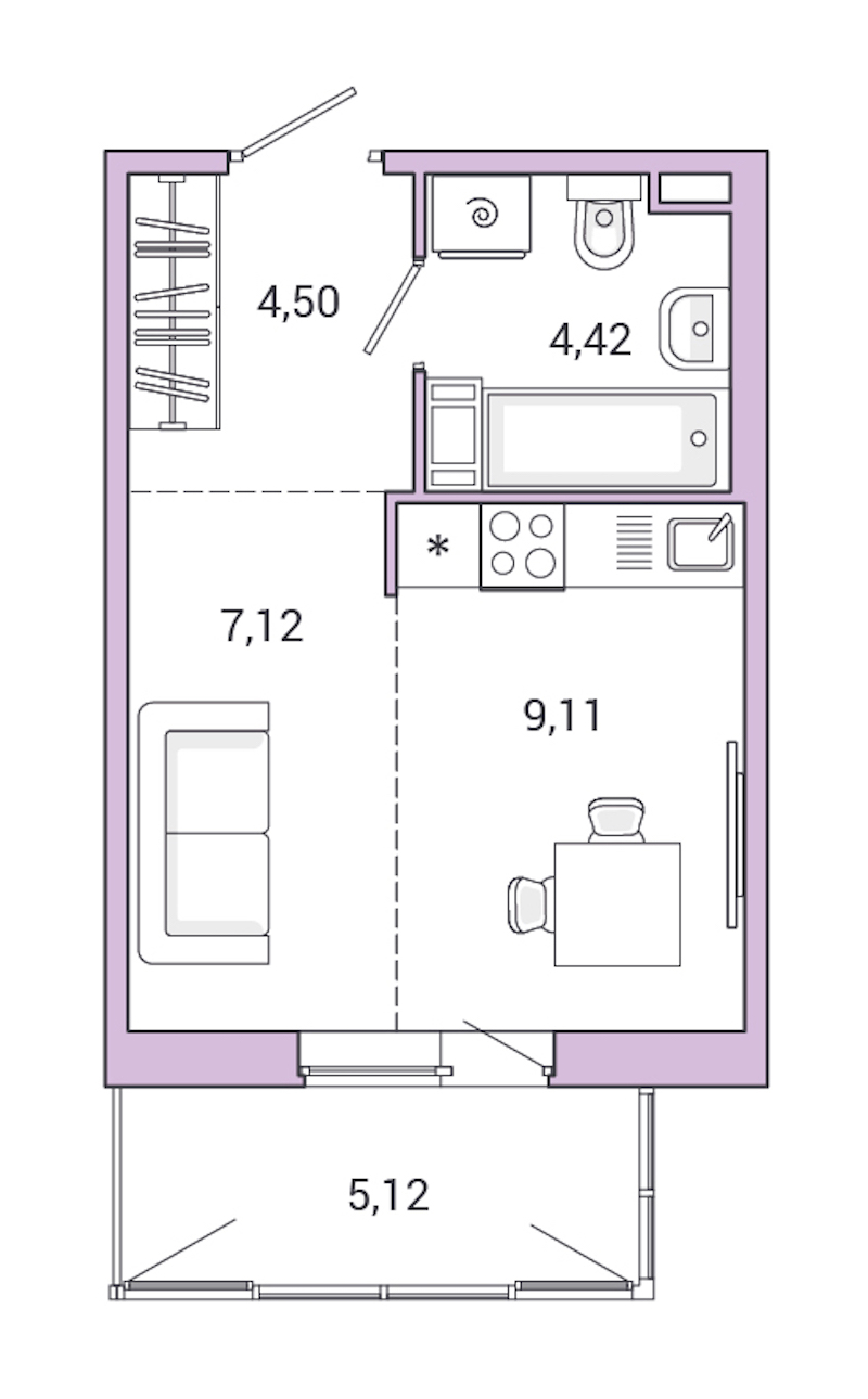Квартира студия 30.27 м², 6/10 эт., ЖК «Jaanila Drive»